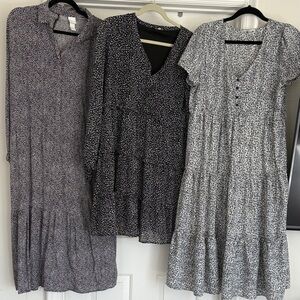 Elegant Black and White Floral Dress
